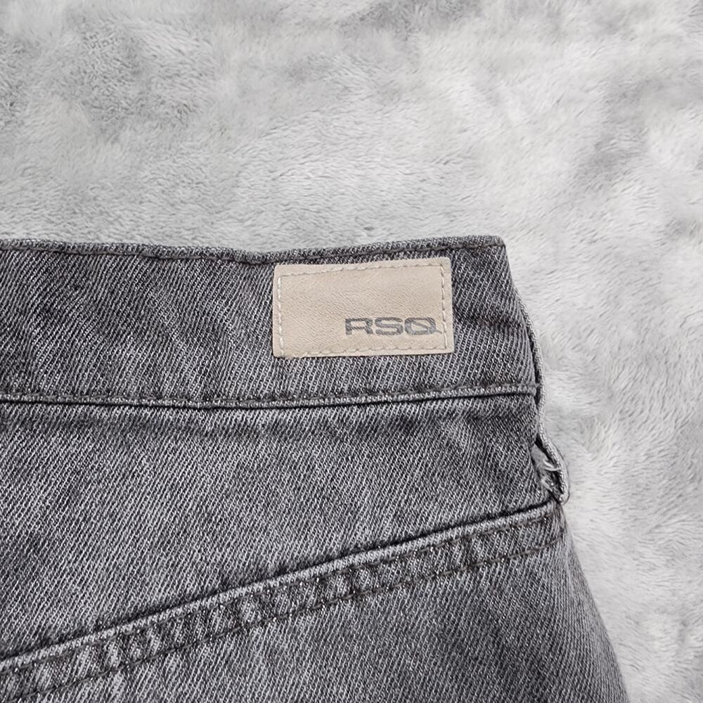 RSQ Jeans Womens Size 25 Gray 90s‎ Jean High Rise Tapered Leg Distressed Relaxed - Picture 5 of 13
